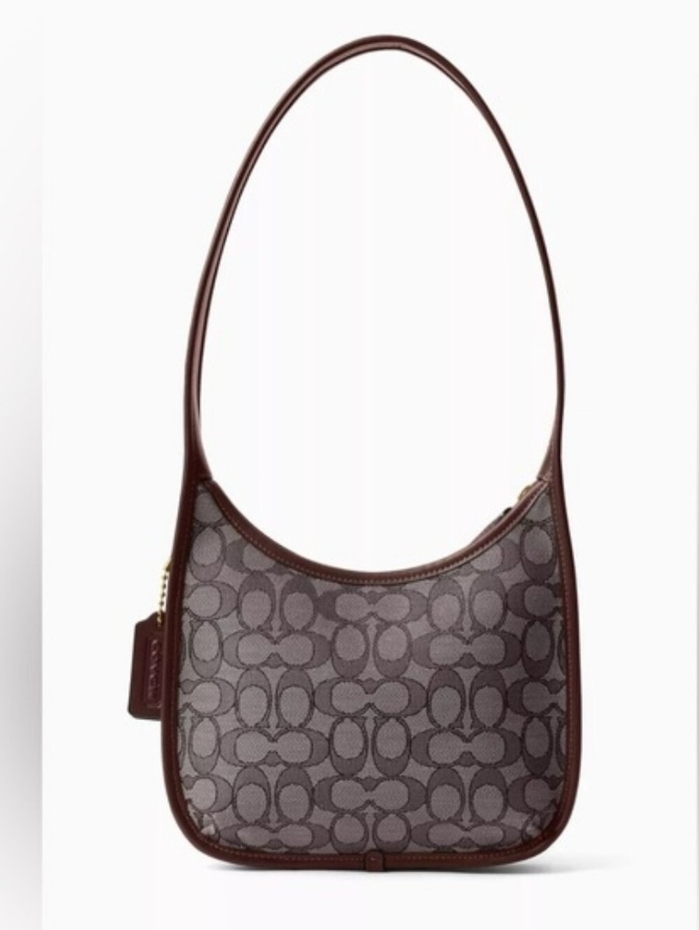 NWT Coach Curve Zip Bag In Signature Jacquard In Oak Maple